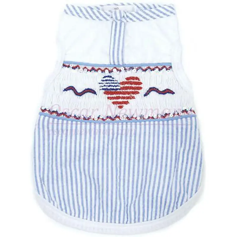 Oscar Newman Liberty Hand-Smocked Dog Shirt XX-Small - Coming Soon!