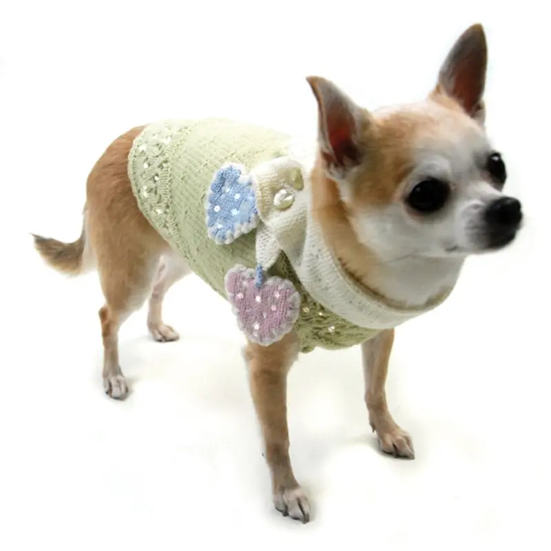 Oscar Newman Little Sweet Hearts Dog Sweater and Scarf Set Large - Out of Stock!