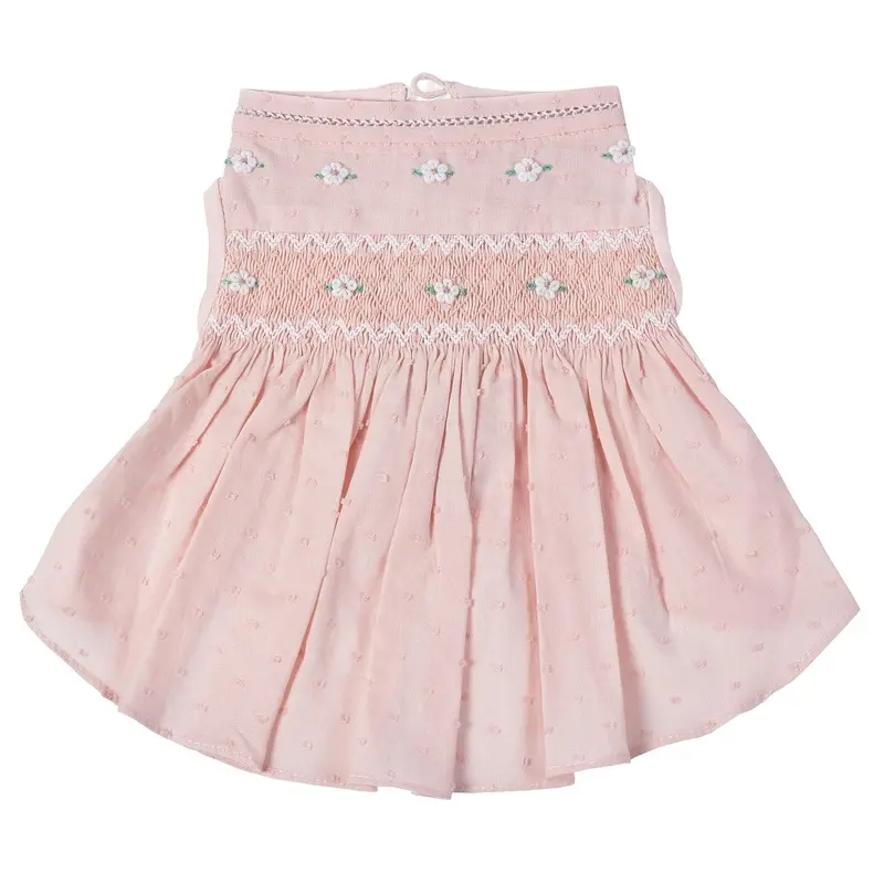 Oscar Newman Undottedly Pink Hand-Smocked Dog Dress X-Small - Free Shipping!