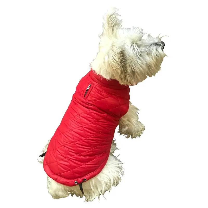 The Dog Squad Coco Puffer Diamond Quilted Dog Coat - Real Red XX-Small - Out of Stock!