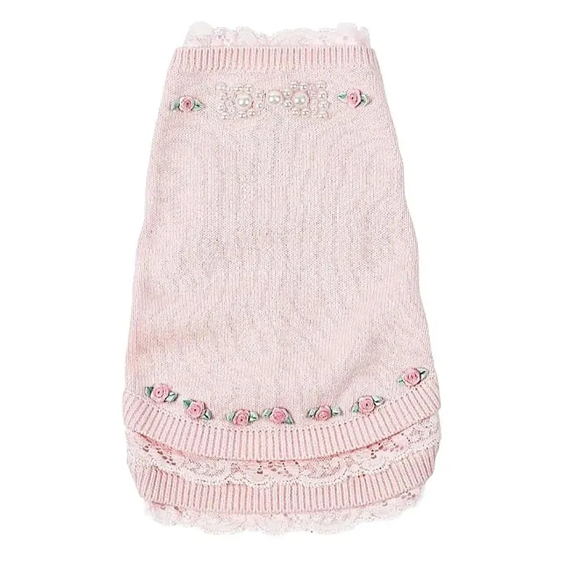 Oscar Newman Pearls and Roses Dog Sweater Large - Out of Stock!