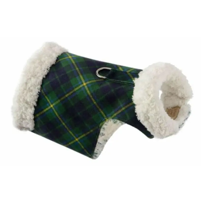 Susan Lanci Scotty Plaid Bowzer Dog Coat - Forest XX-Small - Free Shipping!