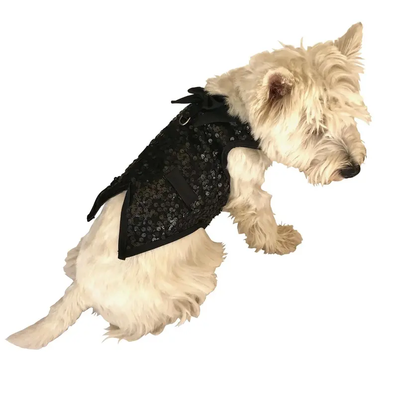 The Dog Squad Gentlemen's Sequin Dog Tuxedo Vest - Black XX-Small - Free Shipping!