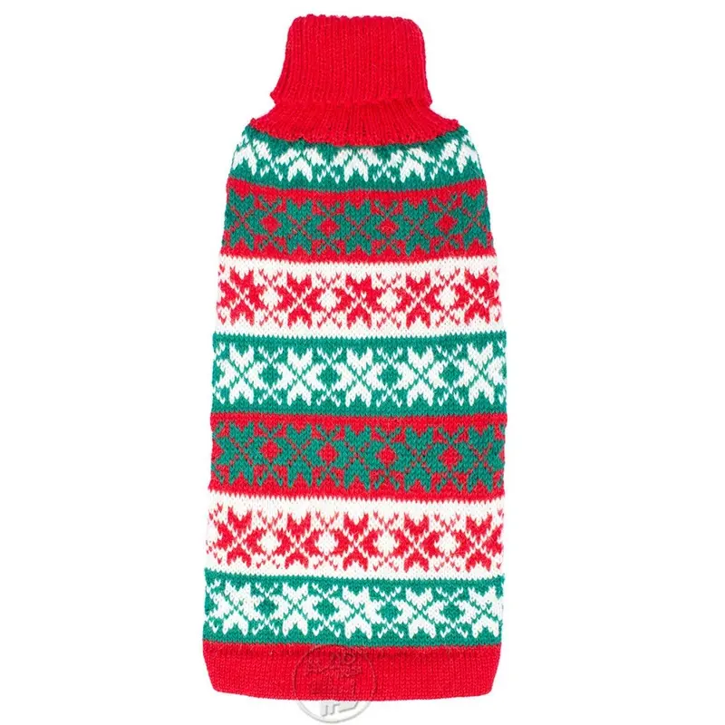 Alqo Wasi Christmas Snowflake Alpaca Dog Sweater - Red X-Small - Out of Stock!