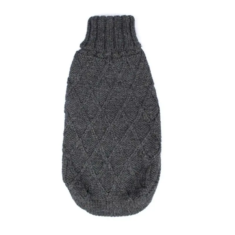 Alqo Wasi Diamond Knit Alpaca Dog Sweater - Charcoal XX-Small - Out of Stock!