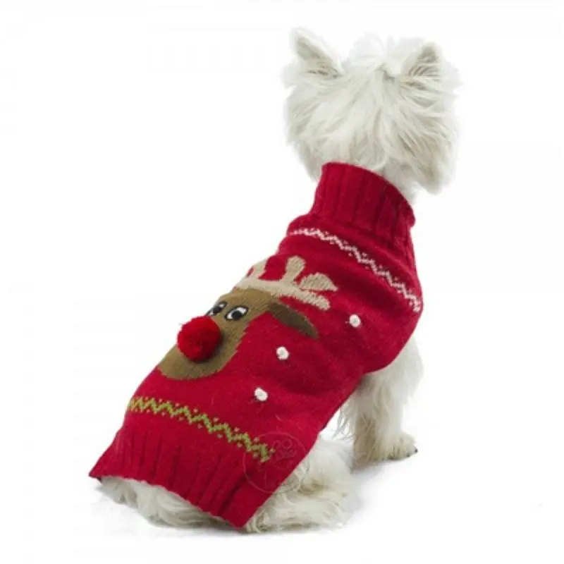 Alqo Wasi Rudolph Sleeveless Dog Sweater - Red XX-Small - Out of Stock!