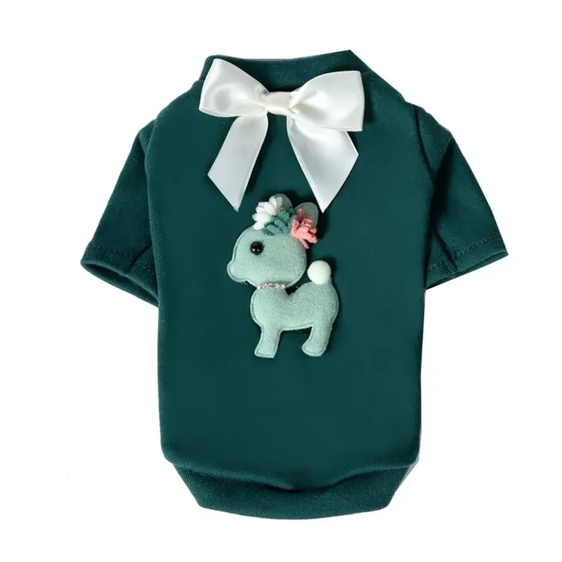 Hello Doggie Baby Deer Dog T-Shirt - Emerald Green XX-Small - Free Shipping!
