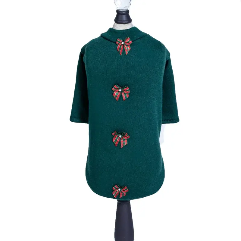 Hello Doggie Christmas Dog T-Shirt - Forest Green XX-Small - Free Shipping!