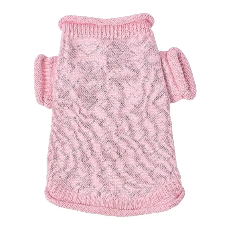 Oscar Newman Heart to Heart Dog Sweater - Pink XX-Small - Free Shipping!