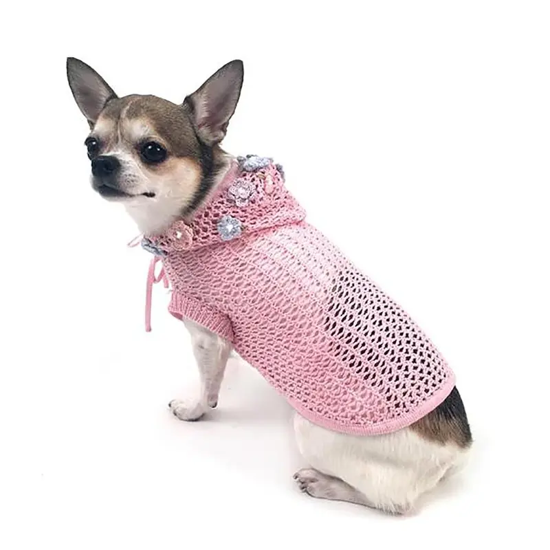 Oscar Newman Lacey Breezy Dog Cover-Up Hoodie - Pink XX-Small - Free Shipping!