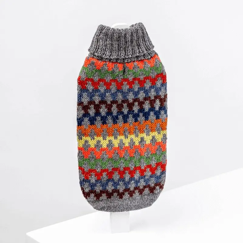 Alqo Wasi Crossroads Alpaca Dog Sweater - Gray XX-Small