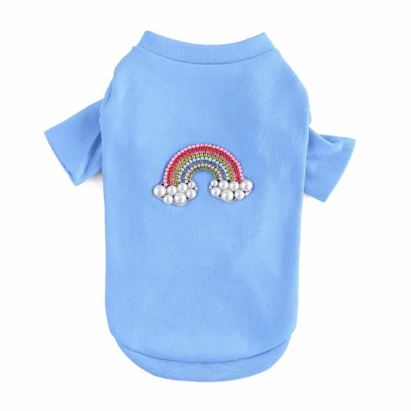 Hello Doggie Rainbow Dog T-Shirt - Blue XX-Small