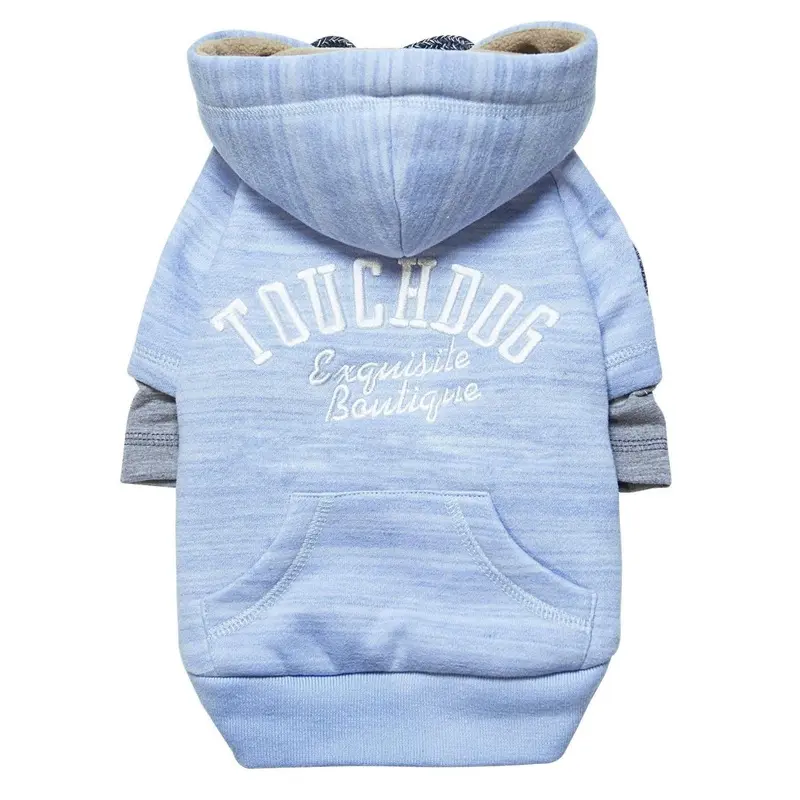 Pet Life Touchdog Hampton Beach Hooded Dog Sweater - Blue X-Small