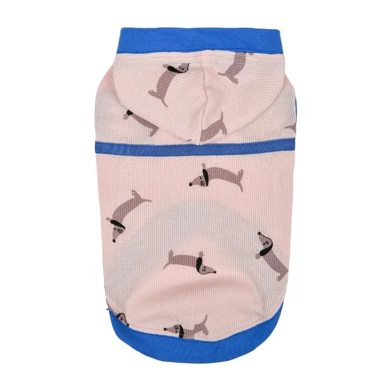 Puppia Sammy Dogs Hooded Dog Shirt - Indian Pink Medium