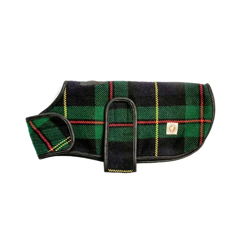 Chilly Dog Plaid Blanket Dog Coat - Navy Tartan X-Small - Out of Stock!
