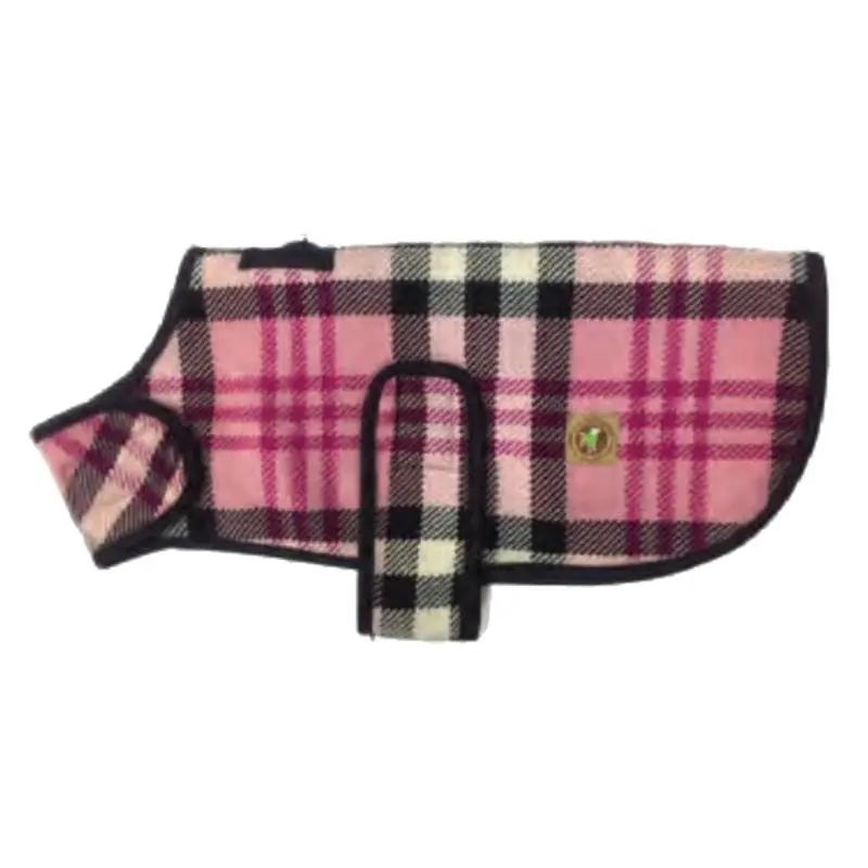 Chilly Dog Plaid Blanket Dog Coat - Pink X-Small - Out of Stock!