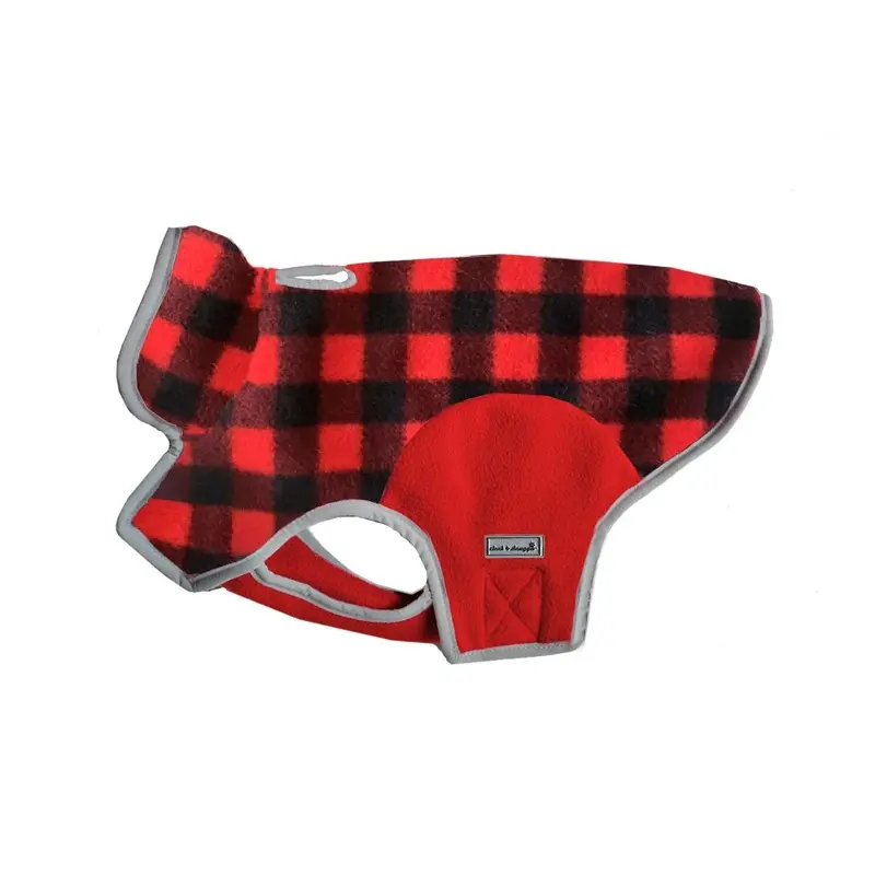 Cloak & Dawggie Precision Fit Fleece Dog Jacket - Red Buffalo XX-Small