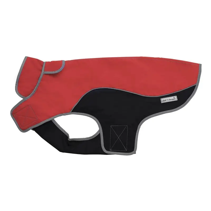Cloak & Dawggie Precision Fit Sport Dog Parka - Red and Black XX-Small