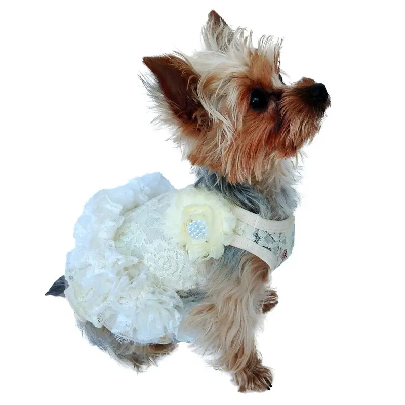 The Dog Squad Garden Party Tutu Dog Dress - Ivory XX-Small