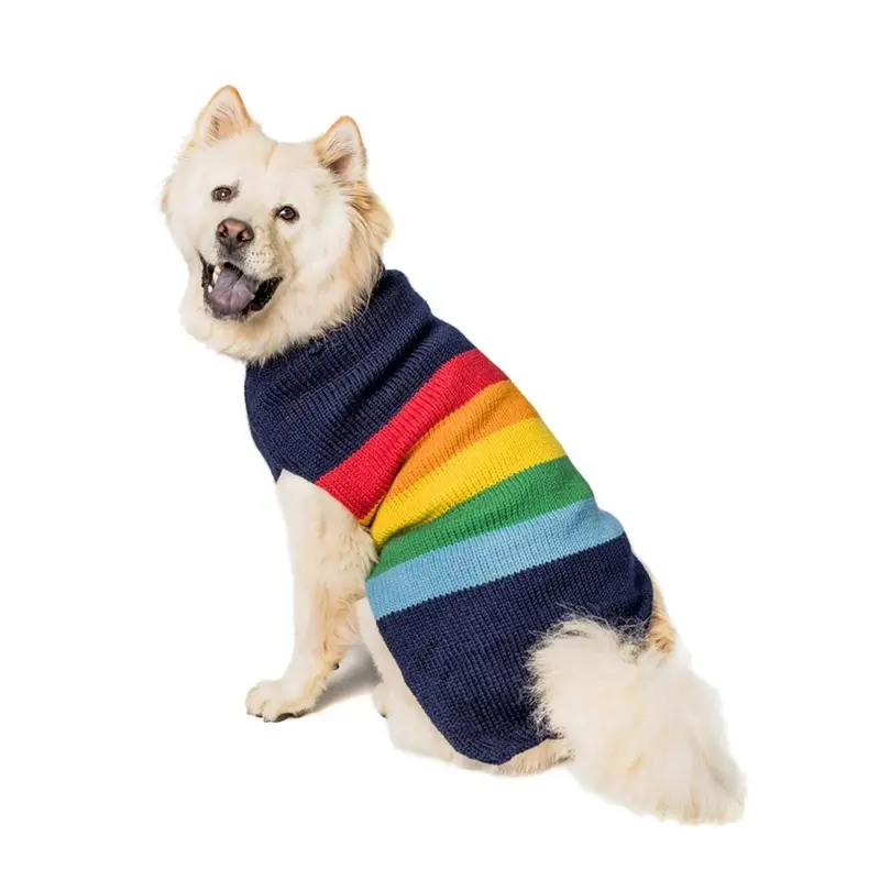 Chilly Dog Handmade Alpaca Stripe Dog Sweater - Good Vibes XX-Small - Coming Soon!