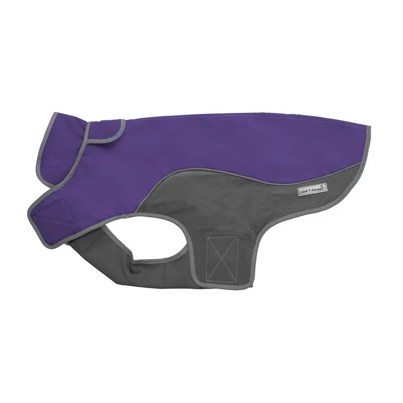 Cloak & Dawggie Precision Fit Sport Dog Parka - Purple and Grey X-Small