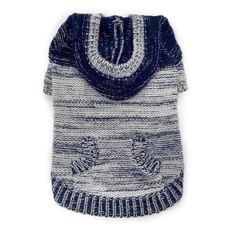 Gradient Hooded Dog Sweater by Dogo - Navy Blue X-Small
