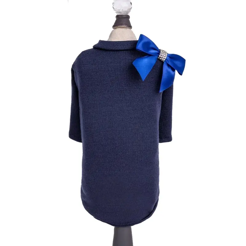 Hello Doggie Cocktail Hour Dog Tee - Navy XX-Small
