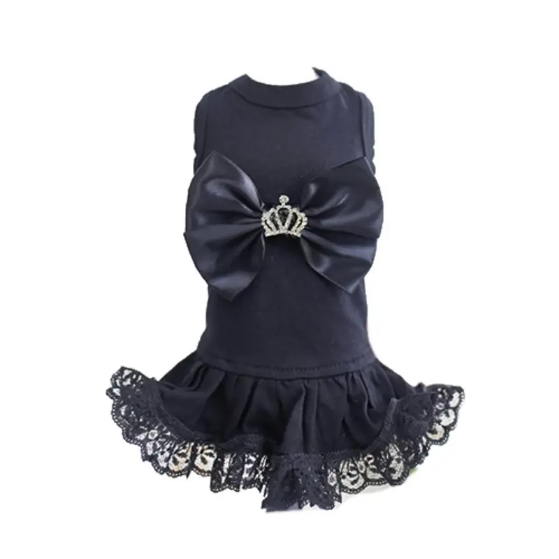 Hello Doggie Royal Princess Dog Dress - Black XX-Small