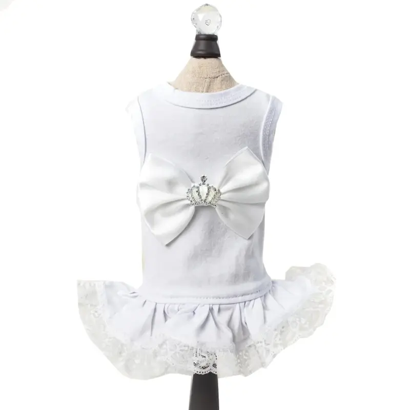 Hello Doggie Royal Princess Dog Dress - White XX-Small