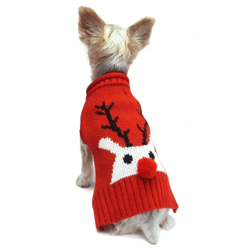 Dogo Red Nose Reindeer Dog Sweater - Red XX-Small - Out of Stock!
