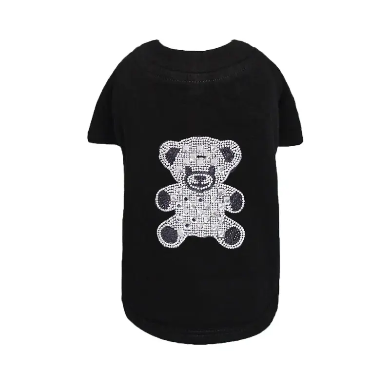 Hello Doggie Teddy Bear Dog T-Shirt - Black XX-Small