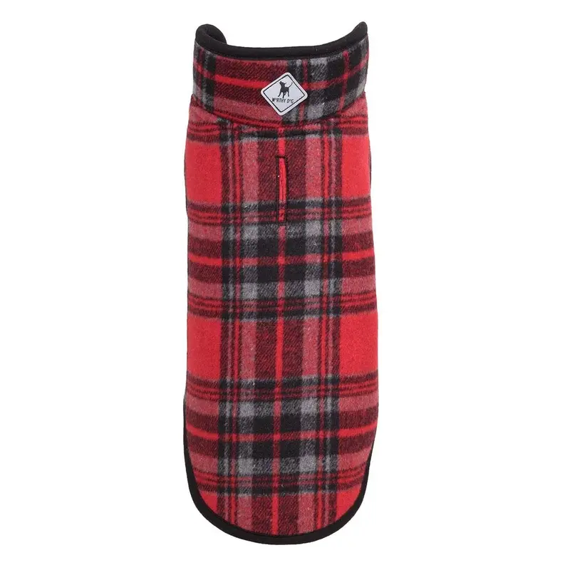Worthy Dog Alpine Sherpa Dog Jacket - Red/Black Plaid Size 8 - Coming Soon!
