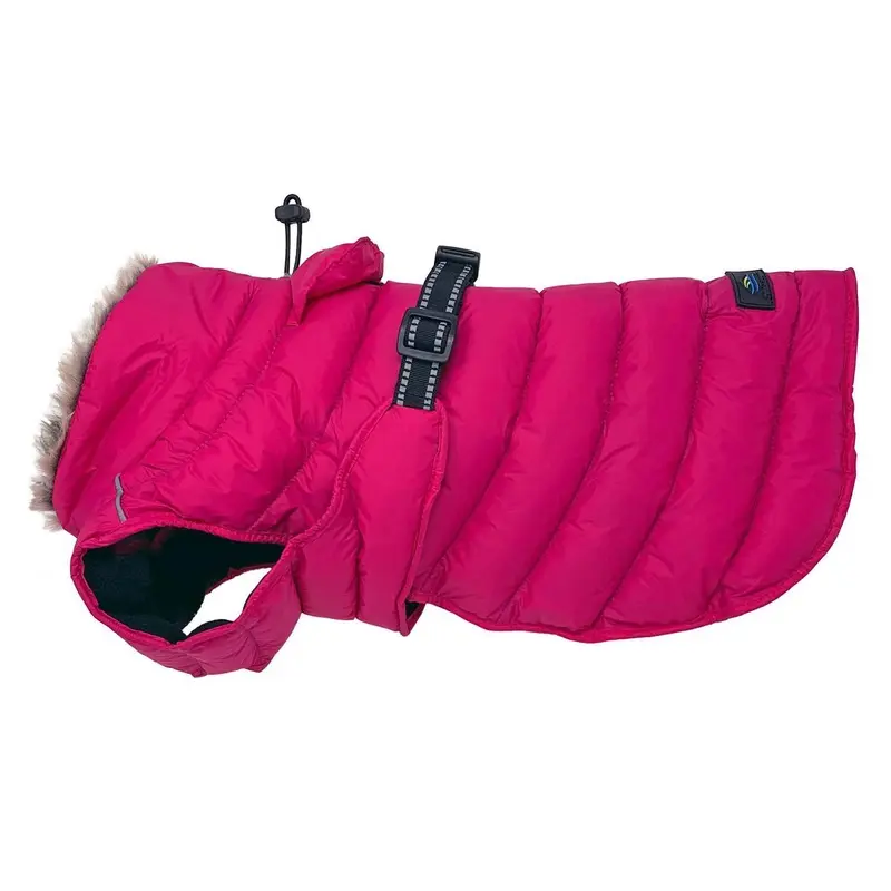 Alpine Extreme Weather Puffer Dog Coat by Doggie Design - Pink Peacock X-Small
