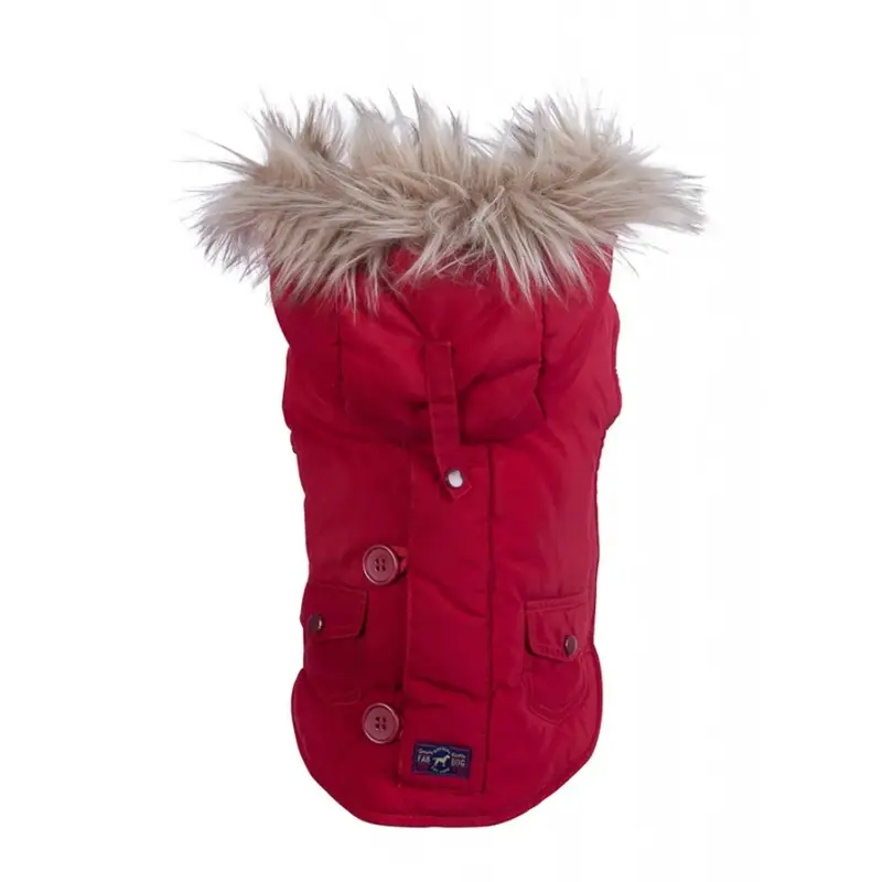 fabdog Snorkel Dog Jacket - Red Size 24