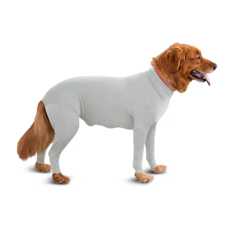 Shed Defender Original Full Body Dog Onesie - Heather Gray Mini