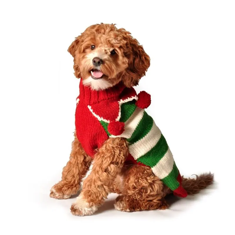 Chilly Dog Handmade Christmas Elf Wool Dog Sweater XX-Small