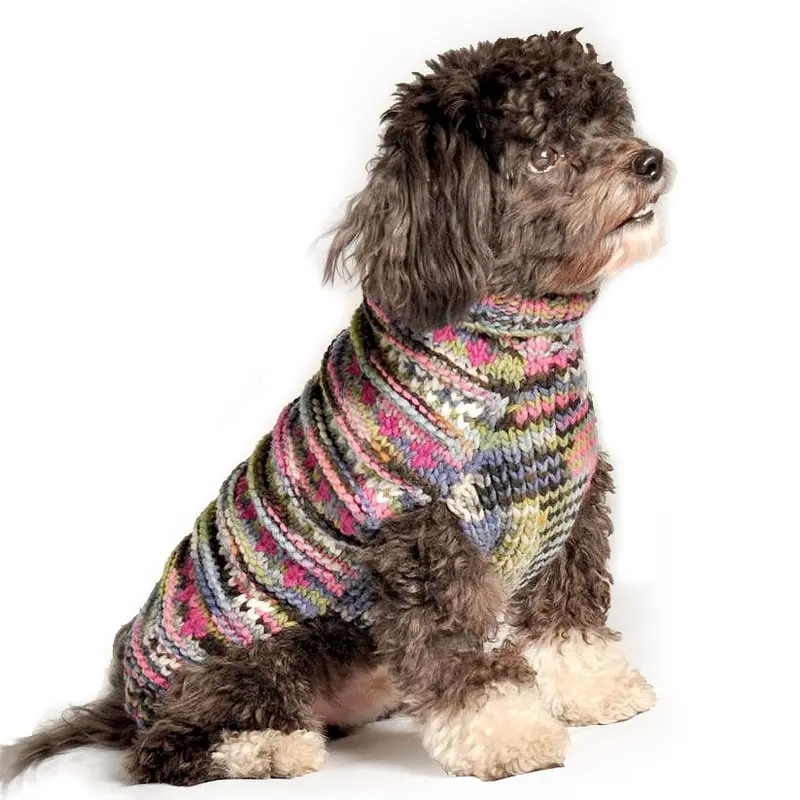 Chilly Dog Handmade Woodstock Wool Dog Sweater - Purple XX-Small