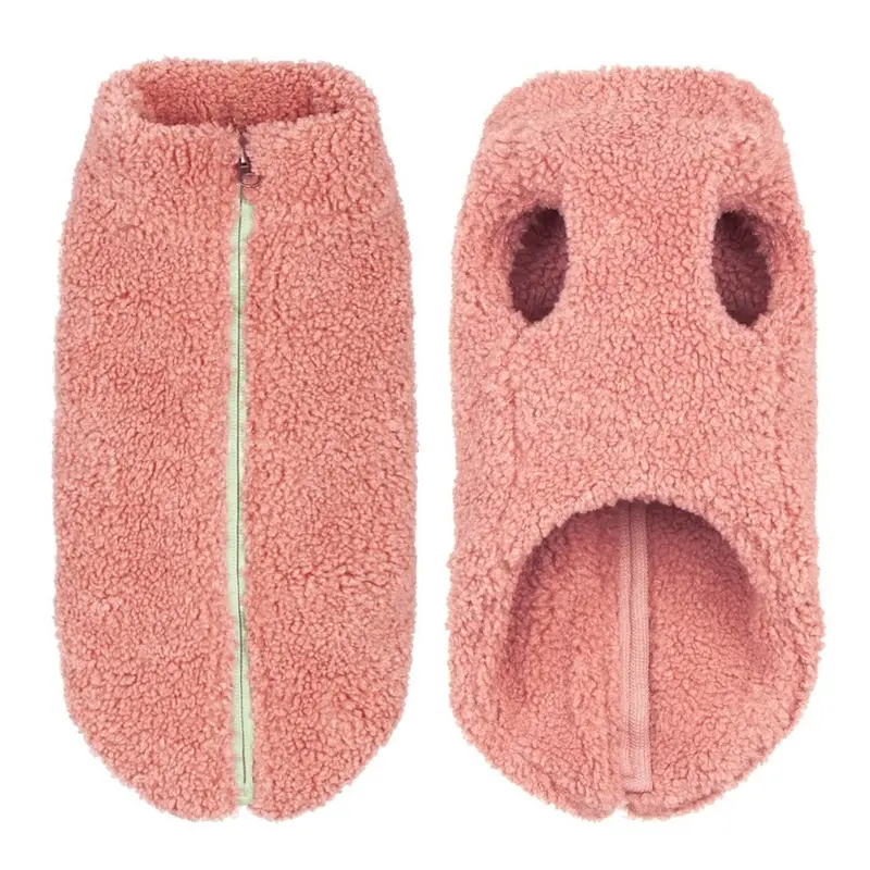 Gooby Zip Up Sherpa Fleece Dog Vest - Mauve Pink X-Small - Out of Stock!