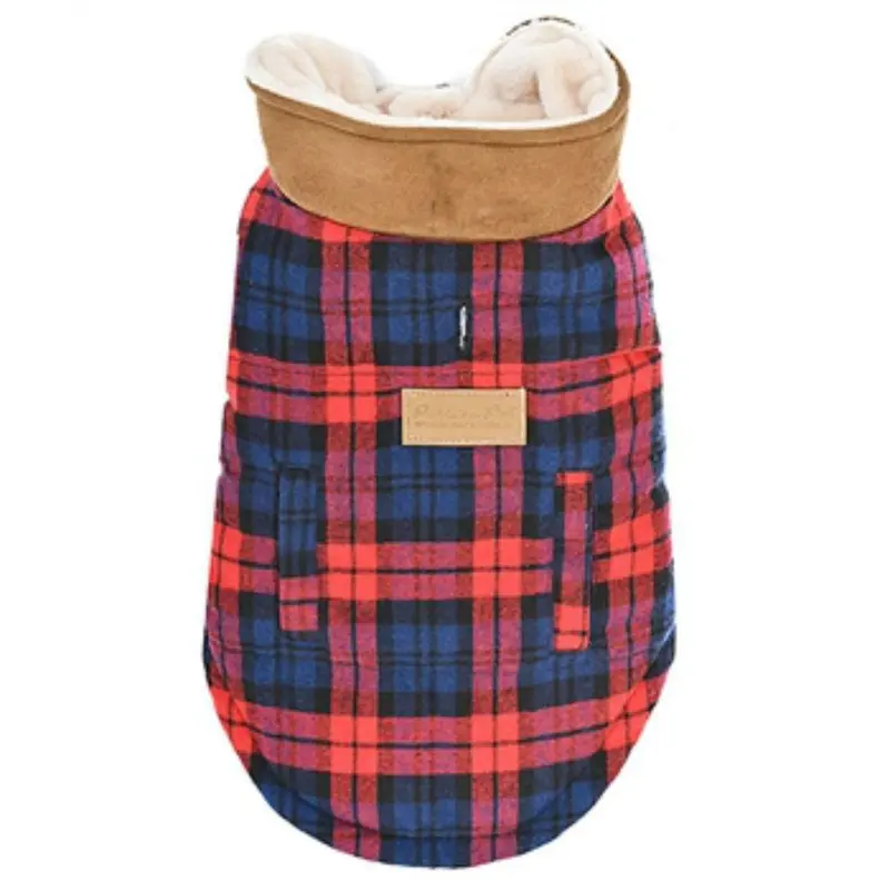 Parisian Pet Scottish Plaid Dog Coat - Red Small