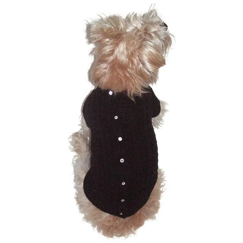 The Dog Squad Cannes Cardigan Dog Sweater - Black XX-Small