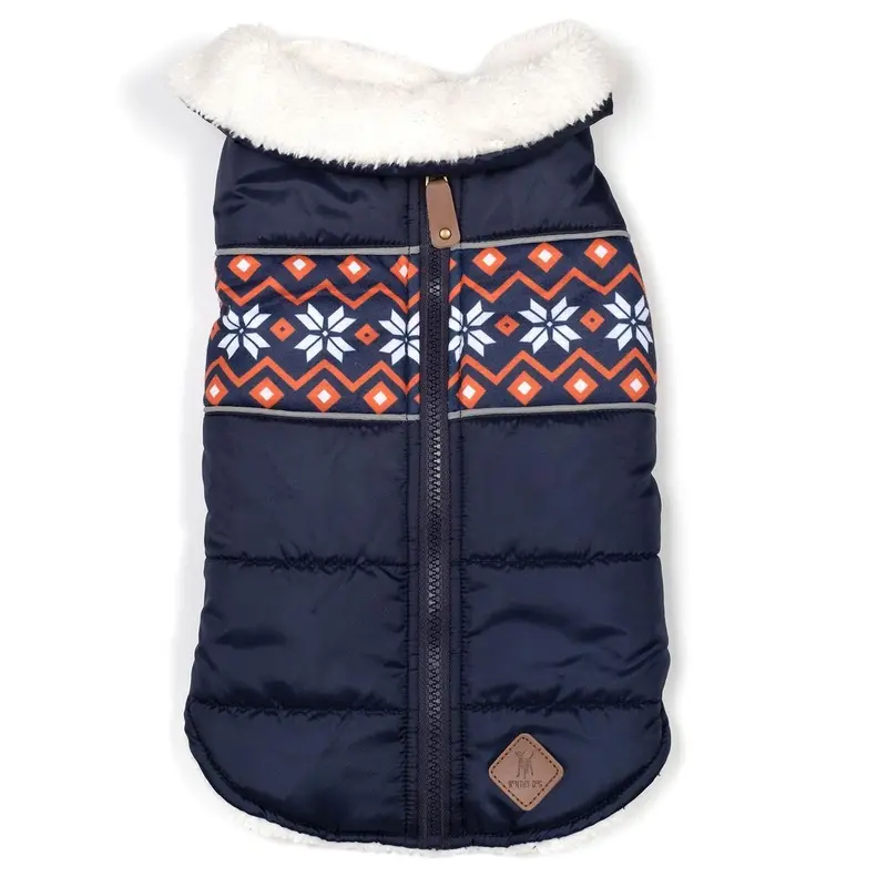 Worthy Dog Aspen Puffer Dog Jacket - Navy X-Small