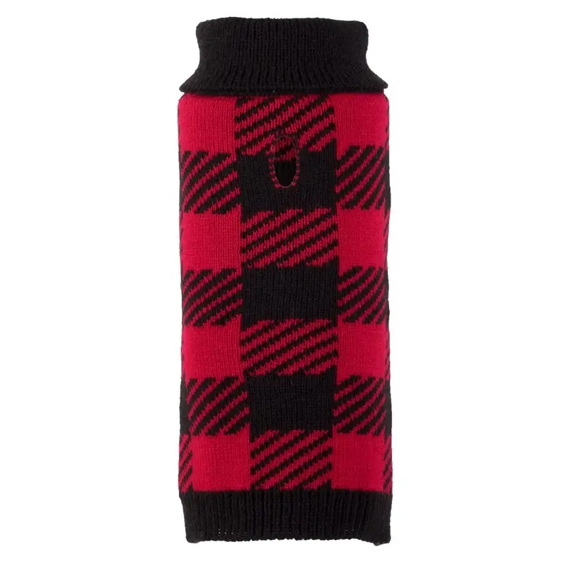 Worthy Dog Buffalo Plaid Turtleneck Dog Sweater X-Small