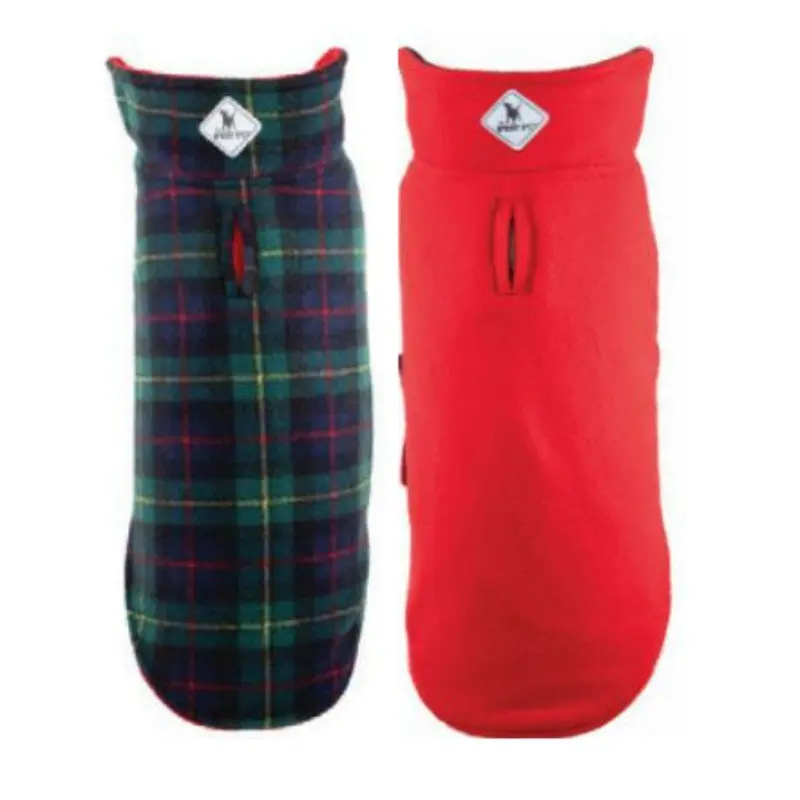 Worthy Dog Fargo Fleece Dog Jacket - MacLeod Plaid/Red Size 8 - Coming Soon!