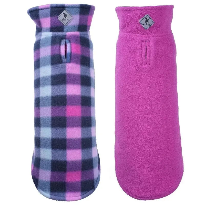 Worthy Dog Fargo Fleece Dog Jacket - Purple Checkered Plaid/Purple Size 8 - Coming Soon!