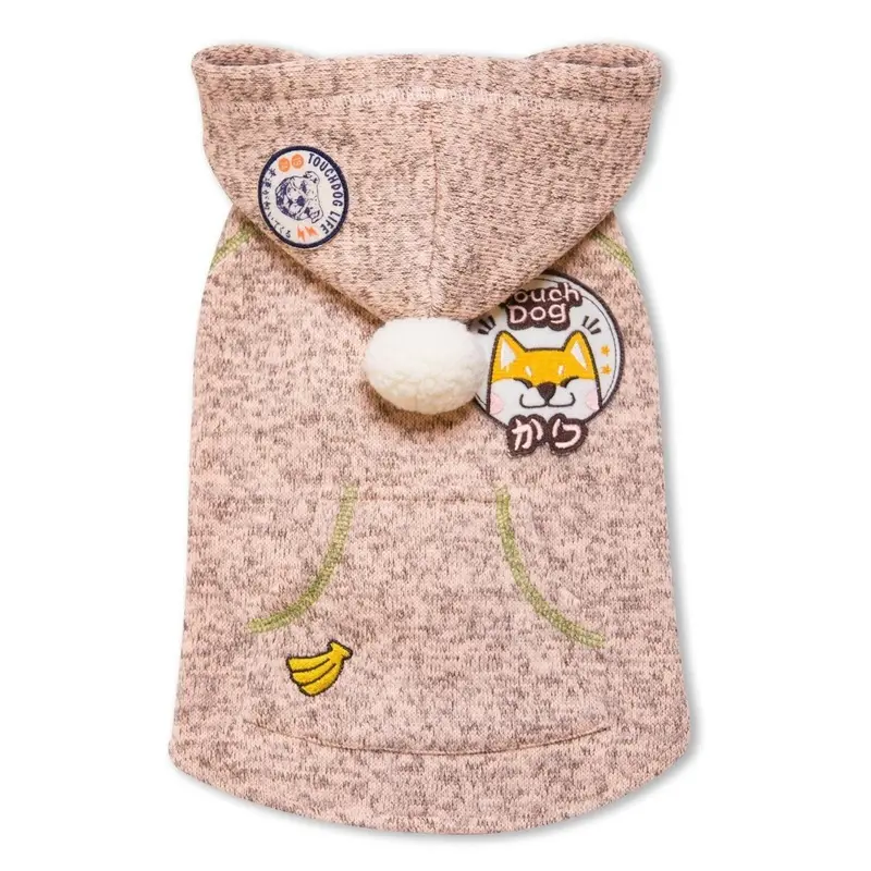 Pet Life Touchdog Hippie Sleeveless Pompom Dog Hoodie - Light Pink X-Small