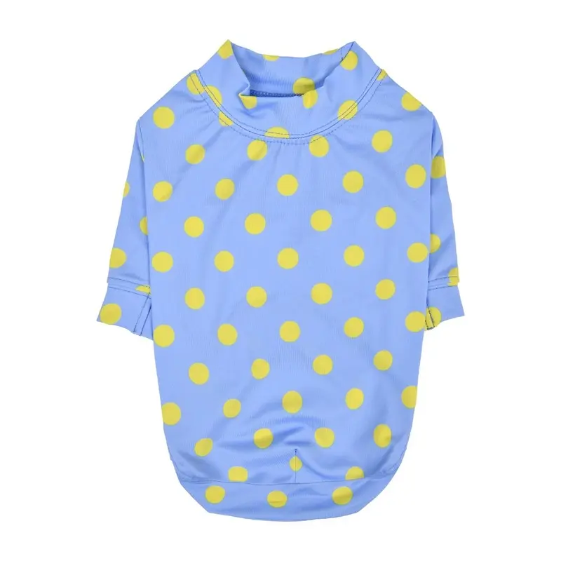Pinkaholic Pamina Polka Dot Rounded Dog Shirt - Blue Small