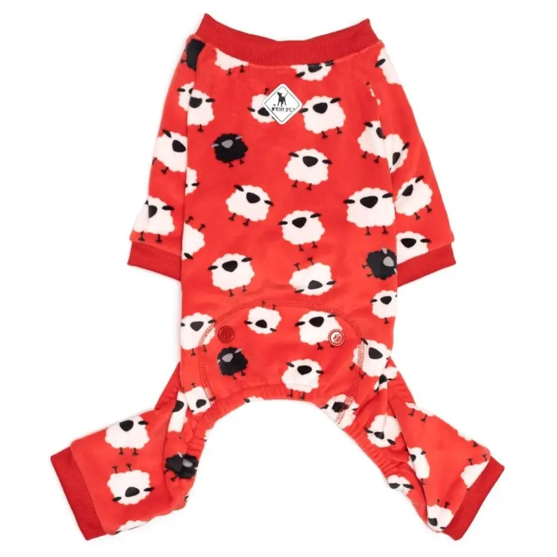 Worthy Dog Fleece Dog Pajamas - Counting Sheep X-Small