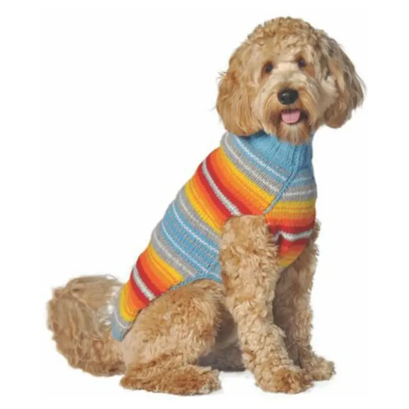 Chilly Dog Handmade Turq Serape Dog Sweater XX-Small