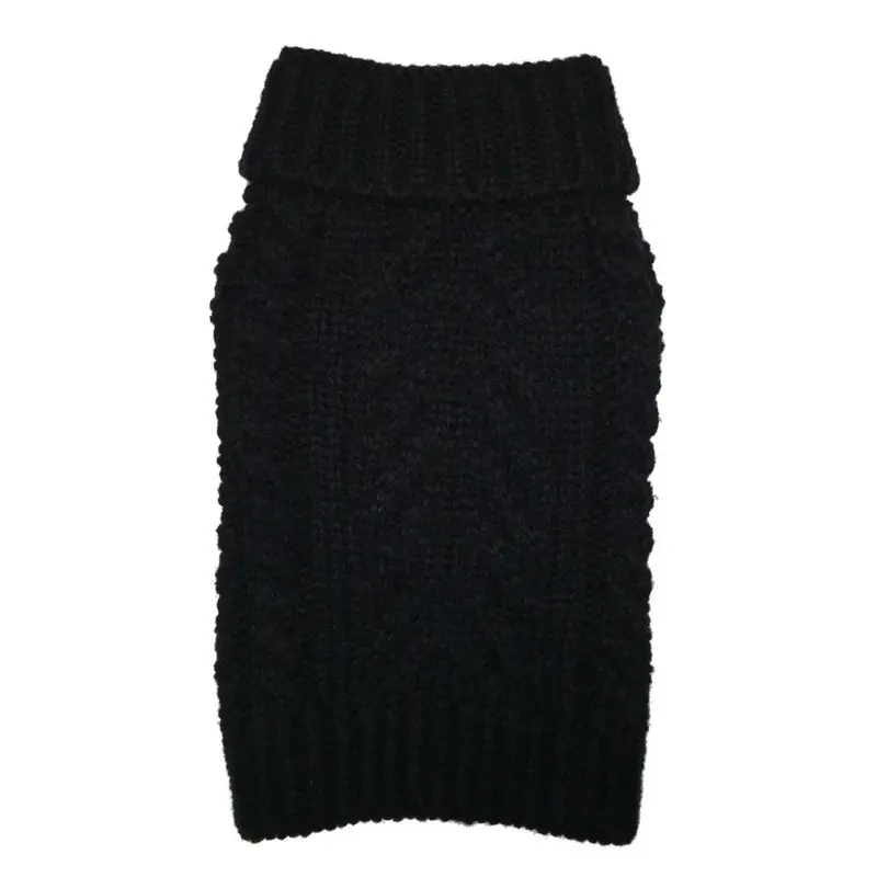 fabdog Chunky Turtleneck Dog Sweater - Black Size 8