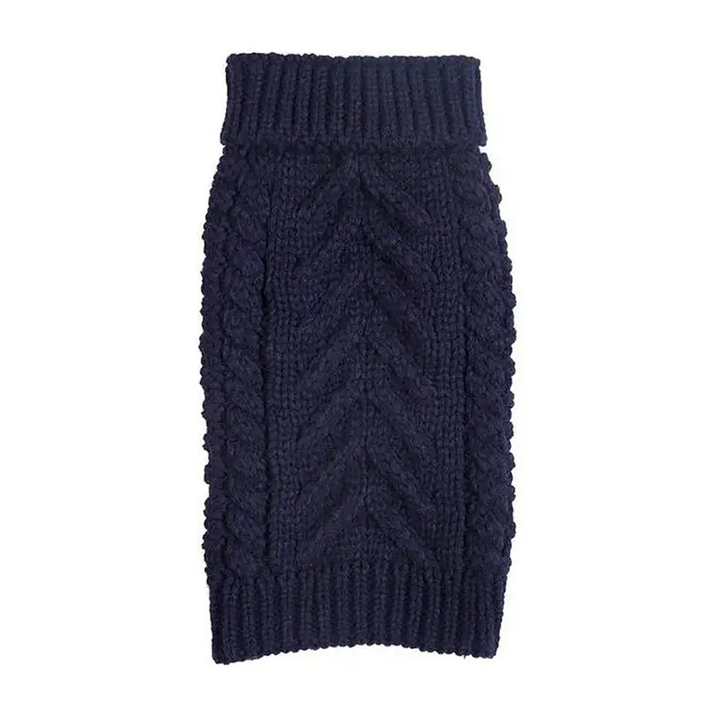 fabdog Chunky Turtleneck Dog Sweater - Navy Size 10